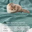 100% Cotton Muslin Blanket 50" x 60", Breathable and Lightweight Cotton Throw Blankets for Couch, Soft Cooling Summer Gauze Blanket for Adults All Season, Teal Blue