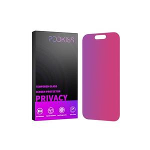PDDKISS Compatible for iPhone 15 Pro Max Privacy Screen Protector Tempered Glass 6.7 Inch, Pink Gradient Anti Spy Anti Blue Light HD Easy Installation