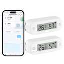 eMylo WiFi Thermometer Hygrometer Sensor, Smart Wireless Indoor Temperature Humidity Monitor with App Alerts, Free Data Storage Export, for Home Room Pet Greenhouse, Compatible with Alexa, 2 PCS