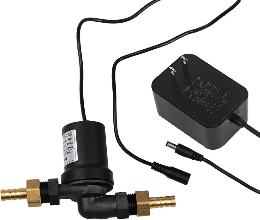 Bayite BYT-7A014 DC 12V Solar Hot Water Heater Circulation Pump with DC Power Supply Adapter Low Noise 3M Head 8LPM 2.1GPM