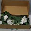 Ling's Moment Wedding Floral Swag Welcome Sign Artificial Flowers Backdrop Garland White Sage Green for Ceremony Reception Door Wall Easel Home Decorations Entryway Faux Outdoor Board Head Table Decor