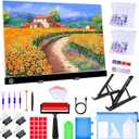 A3 LED Light Pad for Diamond Painting,Ratukall Diamond Art Light Board Kit,Adjustable Brightness Light Box for Tracing with Diamond Painting Accessories and Tools Includes Storage Case, Pens,Stand