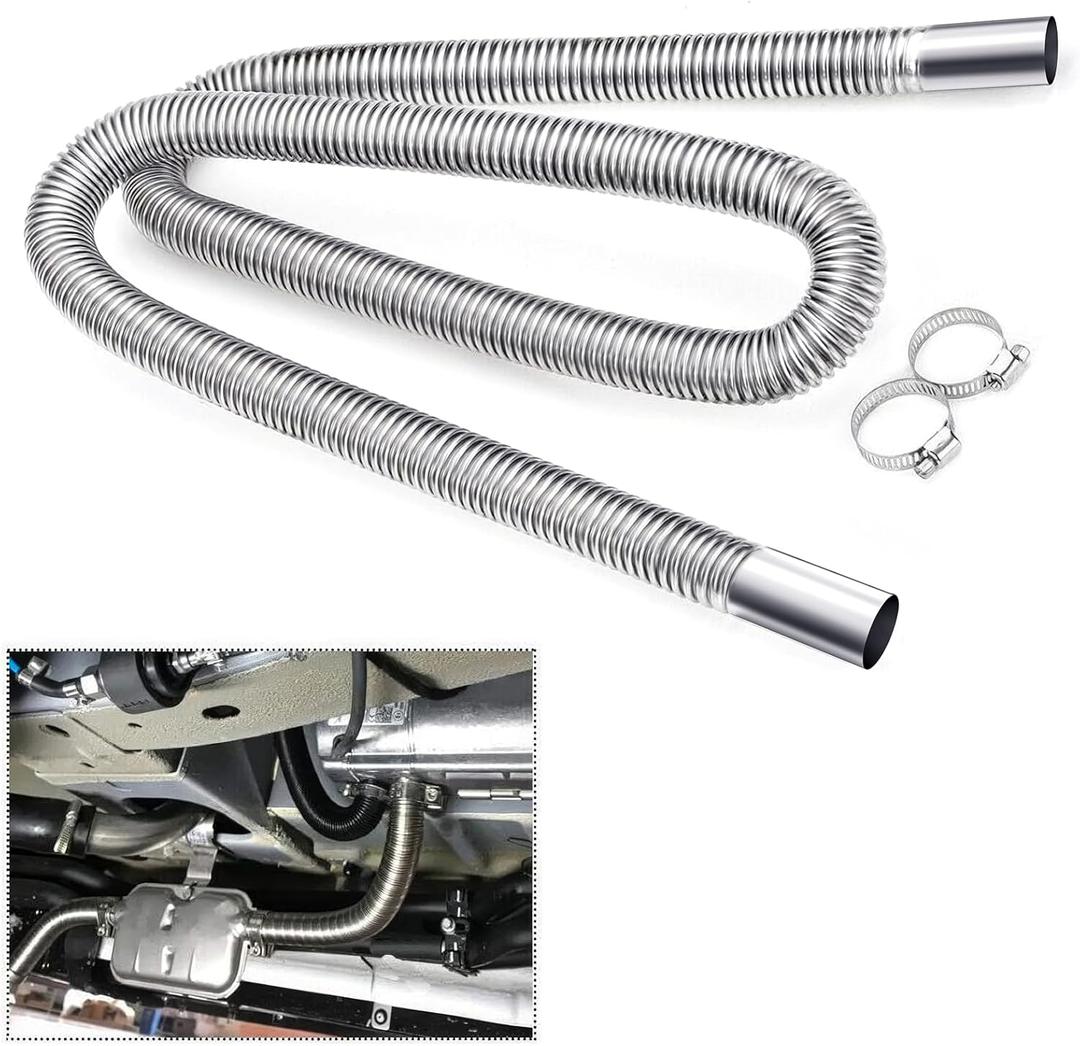 COLOR TREE 78.7inch Universal Stainless Steel Exhaust Pipe 1inch ID Parking Air Heater Tank Diesel Gas Vent Hose Length for Car Truck (2M / 2.5CM) COLOR TREE 78.7inch Universal Stainless Steel Exhaust Pipe 1inch ID Parking Air Heater Tank Diesel Gas Vent Hose Length for Car Truck (2M / 2.5CM)