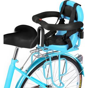Kid's Bike seat Rear Child Carrier Bike Chair for Bicycle Kids seat for Children 2~4 Years,Weight 55 lbs (rear mounted blue)