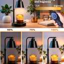 Candle Warmer Lamp with Timer - Adjustable Brightness & Height, 2 Free Bulbs Included | Wax Warmer Lamp for Jar Candles, Farmhouse & Home Decor Gift (Black)