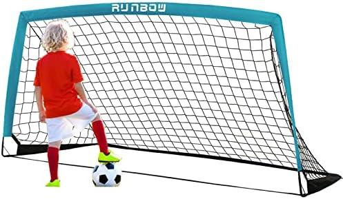 RUNBOW 6x4 ft Portable Kids Soccer Goal for Backyard Practice Soccer Net with Carry Bag