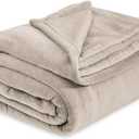 Bedsure GentleSoft Fleece Bed Blankets Queen Size Oxford Tan - Soft Lightweight Plush Fuzzy Cozy Luxury Blanket Microfiber, 90x90 inches
