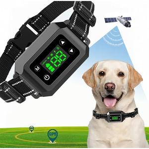 GPS Wireless Dog Fence System,GPS Outdoor Wireless Dog Fence Radius 30-999 Yards,20-110 Pounds Adjustable,Rechargeable Long-Lasting Battery (Static Shock + Vibration)