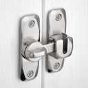 INIRET 2 Packs Barn Door Latches,Silver 90/180 Degree Gate Lock,Zinc Alloy Right Angle Door Lock Latch,Flip Gate Latches Hardware,Door Security Sliding Door Latch Lock fo Cabinets,Bathroom,Barn Door