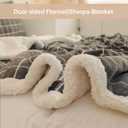Sherpa Fleece Throw Blanket for Couch - Thick and Warm Bed Blanket Dual Sided,Soft Fuzzy Plush Throw Blanket,Twin Size 60x80 Inches (Checkered Light Grey)
