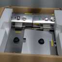 Commercial Deep Fryer with Basket 6-12L Capacity Adjustable Temperature and Timer Stainless Steel With lid Suitable for home/commercial/camping/outdoor (Double fry basket + machine-17.5lbs)