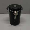 Veken Coffee Canister with Window,Airtight Stainless Steel Pantry Container,Home Kitchen Food Storage Organizers for Ground,Beans,Espresso,Rice,Tea,Sugar,Cereal, Decor,Bar Accessories,Gifts, 22OZ, Black