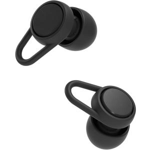 Hears Plus Ear Plugs for Noise Reduction - Patented Reusable Concert Earplugs, 25dB SNR Sound Reduction, Hypoallergenic for Musicians, Motorcycle and Sleeping with 4 tip Sizes - Jet Black