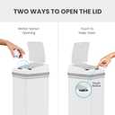 iTouchless 13 Gallon Motion Sensor Garbage Container with Odor Filter, 50L Touchless Stainless Steel Kitchen Bin, Smart Automatic Lid, Fingerprint-Proof, Pet-Safe Lock & Soft-Close, Brilliant White
