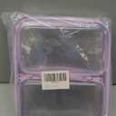 3 Pcs Clear Hard Zipper Case, Hard Shell Plastic Clear Organizer Bag, Transparent Makeup Pouches, Portable Box for Travel Toiletries Storage Bins (Purple) (1M2S)