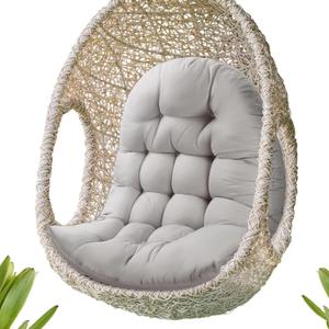 MQK Egg Chair Cushion, Outdoor Cushion for Patio Swing Hammock Furniture | Button tuft, straps, thick, large, waterproof cover, pp cotton inner, indoor & outdoor swing cushion for porch yard, 48x32x7