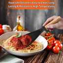 Cooking Spoon for Nonstick Cookwares, Great for Cooking and Serving Sturdy BPA-Free Matte Silicone, Wood Handle Spoon for Mixing, Scoop, and Scrape (Black & Grey, 11.4 inch)