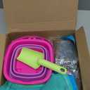 Beach Toys, Sand Toys with 2 Collapsible Bucket, 2 Beach Mesh Shovel, Sand Shovel, Shark Tooth Sifter and Mesh Bag for Shell Collecting, Sand Dipper Beach Scoop Toys for Kids Boys and Girls