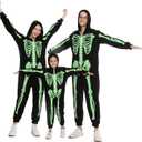 Spooktacular Creations Halloween Skeleton Costume, Family Matching Skeleton Costume for Halloween Cosplay Party (Small, Fluorescent Green)