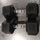 Fitvids Hex Dumbbells Rubber Coated Hand Weights for Exercises and Fitness Home Gym, 5-50 LB Pair