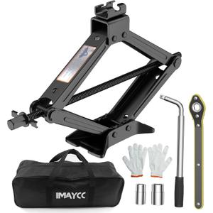 IMAYCC Car Jack Kit, Scissor Jack for Car 2 Ton (4409 lbs) Tire Jack Repair Kit,Spare Tire Changing Kit with Lug Wrench,Emergency Kit for Vehicle/Auto/SUV/MPV