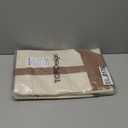 TOPDesign 3-Pack Canvas Tote Bags with an External Pocket, Reusable Grocery Shopping Bags, Top Zipper Closure, Daily Essentials (Brown/Natural)