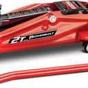 Powerbuilt 2-Ton Trolley Jack, Garage Vehicle Lift, 4000 Pounds, 360 Degree Swivel Wheel Casters, Safety Valve, Car Repair - Red 640181