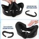 Facial Interface & Face Pad Cushion Compatible with Meta/Oculus Quest 3 Accessories, Replacement PU Leather Foam Cushion, Anti-Sweat, Anti-Leakage Silicone Face Cover, Not Fit Quest 3S