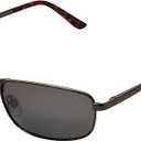 DOCKERS Men's Henry Sunglasses Rectangle, Gunmetal, 60mm