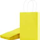 SUNCOLOR 24-Pack Yellow Gift Bags with Handles  8" Goodie Bags for Party Favor Bags, Birthdays, Easter & Special Occasions (Yellow)