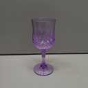 CHLJAR 7oz Plastic Vintage Drinking Glasses Wine Glasses Vintage Champagne Flutes Unbreakable Wedding Glassware Crystal Water Goblets Reusable Drinkware (Purple, 48 PCS)