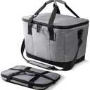 CleverMade Leakproof Collapsible Insulated Cooler Bag, Portable Foldable Soft Side Tote Holds 18/30/50 Cans, Lunch & Cold Beer, Use w/Reusable Freezer Packs & Ice Chest for Grocery Beach Travel