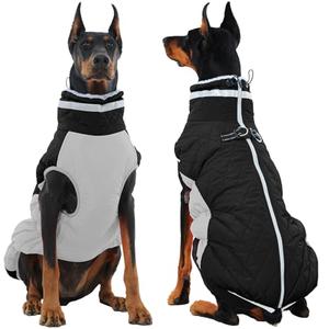 OUOBOB Dog Winter Jacket Cozy Reflective Waterproof Windproof Warm Pet Garment,Comfortable Cold Weather Fleece Apparel Outfits with Zipper Closure for Small Medium Large Dogs Puppy Walking,X Large