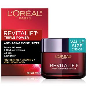 L'Oreal Paris Revitalift Triple Power Anti-Aging Face Moisturizer, Pro Retinol, Hyaluronic Acid & Vitamin C, Reduce Wrinkles 2.55 Oz L'Oreal Paris Revitalift Triple Power Anti-Aging Face Moisturizer, Pro Retinol, Hyaluronic Acid & Vitamin C, Reduce Wrinkles 2.55 Oz
