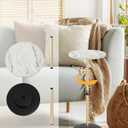 Round Side Table, Small Drink Table for Small Spaces, Modern Accent End Table with Metal Leg for Living Room, Bedroom, Corners, and Office (Marble)