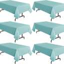 sancua 6 Pack Turquoise Tablecloth 60 x 102 Inch, Rectangle Table Cloth for 6 Feet Tables - Stain and Wrinkle Resistant Washable Polyester Table Cover for Dining Tables, Buffet Parties and Camping
