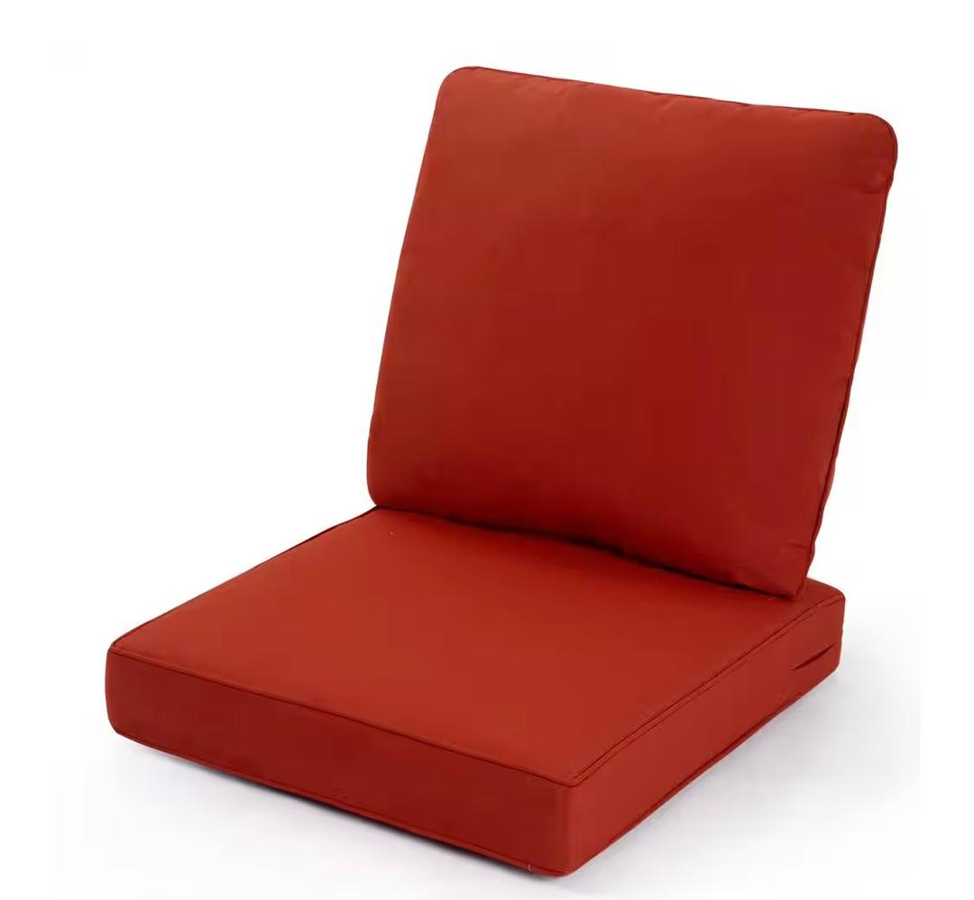 24 in. x 24 in. 2-Piece Deep Seating Outdoor Lounge Chair Cushion in Red