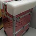Rolling Makeup Case with Drawer Cosmetology Case on Wheels Makeup Trolley Sliding Drawer Makeup Travel Case for Esthetician, Mobile Stylist, Manicurist Barber Case Traveling Cart Trunk Glitter Pink (EXP 07/14/32)