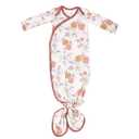Copper Pearl Baby Gown - Knotted Newborn Sleepers for Baby Girl, Soft Stretchy Long Sleeve Infant Gowns with Bottom Tie and Hand Mittens, Perfect Hospital Coming Home Outfit (Ferra)