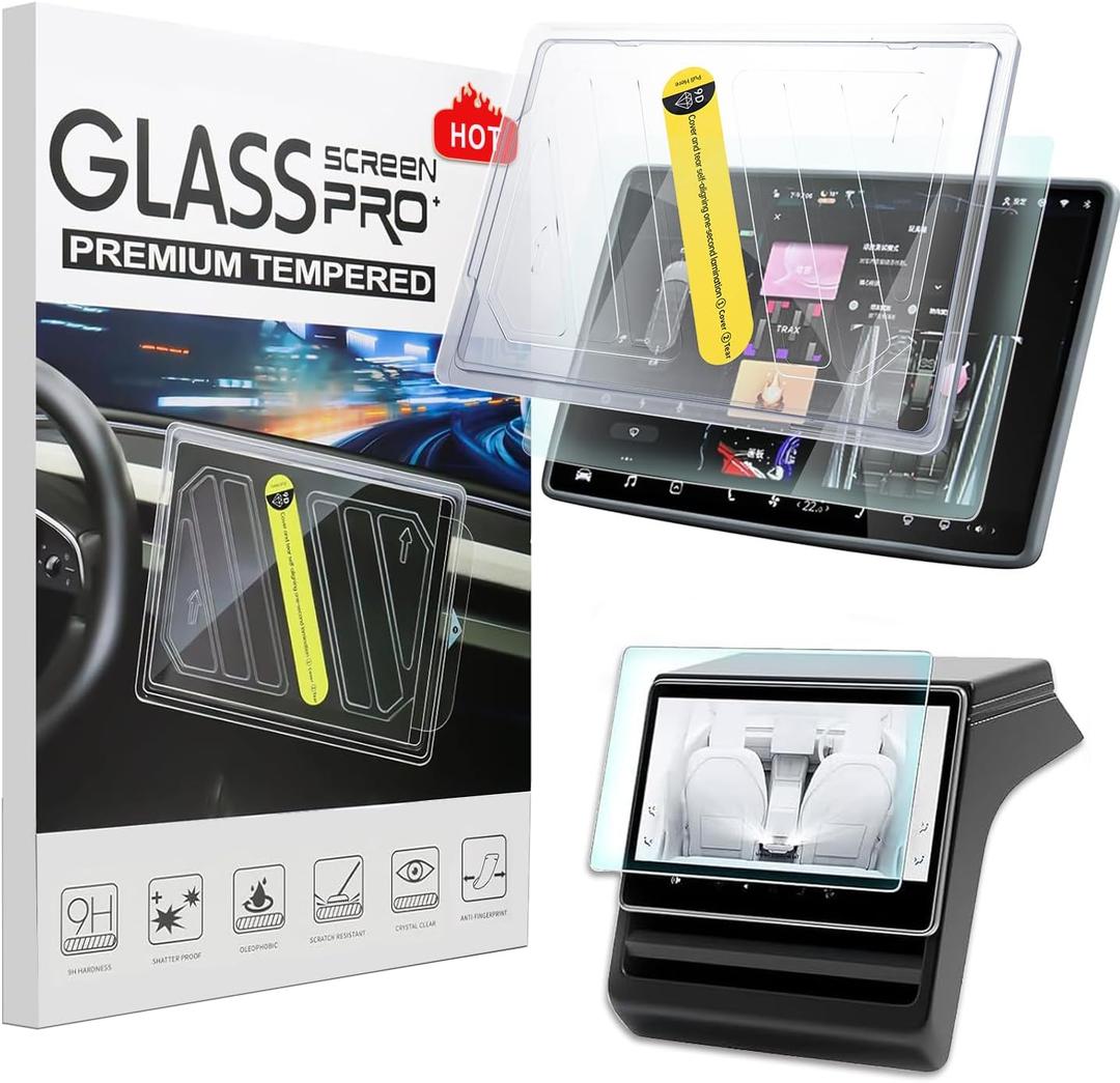 2026 Tesla Model Y Juniper Premium/Performance Screen Protector,9H Glossy Tempered Glass for 2026 Model Y Juniper Accessories 16" Touchscreen 8" Rear Screen with Alignment Kit