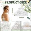 Personalized Initial Wedding Bride Slippers, Bride to Be Gifts, Bridal Shower Gifts, Bride Hair Clip MRS Makeup Bag (White)