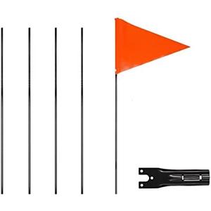Bike flag Adjustable height fiberglass pole Safety sign High visibility for electric bikes Golf carts Bicycle Flags（Red）