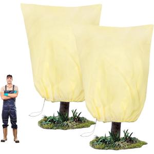 80”(W) x95”(H) Plant Covers Freeze Protection, 2.8oz/ yd²Heavy-Duty Tree Covers, 2 Pack Extra Large Frost Cloths & Blankets with Zipper Drawstring for Fig Palm Citrus Lemon Trees and Shrubs