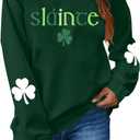 St Patricks Day Sweatshirt Women: St Patricks Day Shirt Cute Here for The Shenanigans Sweatshirts Casual Irish Shirts (Green, XL)