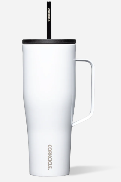 Corkcicle Cold Cup XL Insulated Tumbler with Handle, Lid, & Straw, Berry Punch, 30 oz – Reusable Cupholder Friendly Water Bottle Keeps Drinks Cold 12hrs