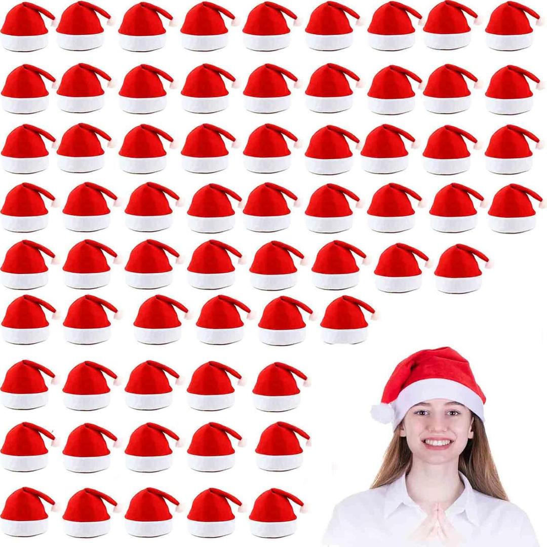 MNKXL Santa Hats Bulk for Adults,Christmas Hats Plus Size,Mens Womens Thickened Red Santa Claus Hat for Xmas Party