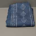 jinchan Boho Curtains for Living Room Farmhouse Blue Boho Curtains 63 Inch Length for Bedroom Semi Sheer Grommet Drapes Geometric Striped Printed Mudcloth Light Filtering 2 Panels Set, Size: 50"W x 63"L 