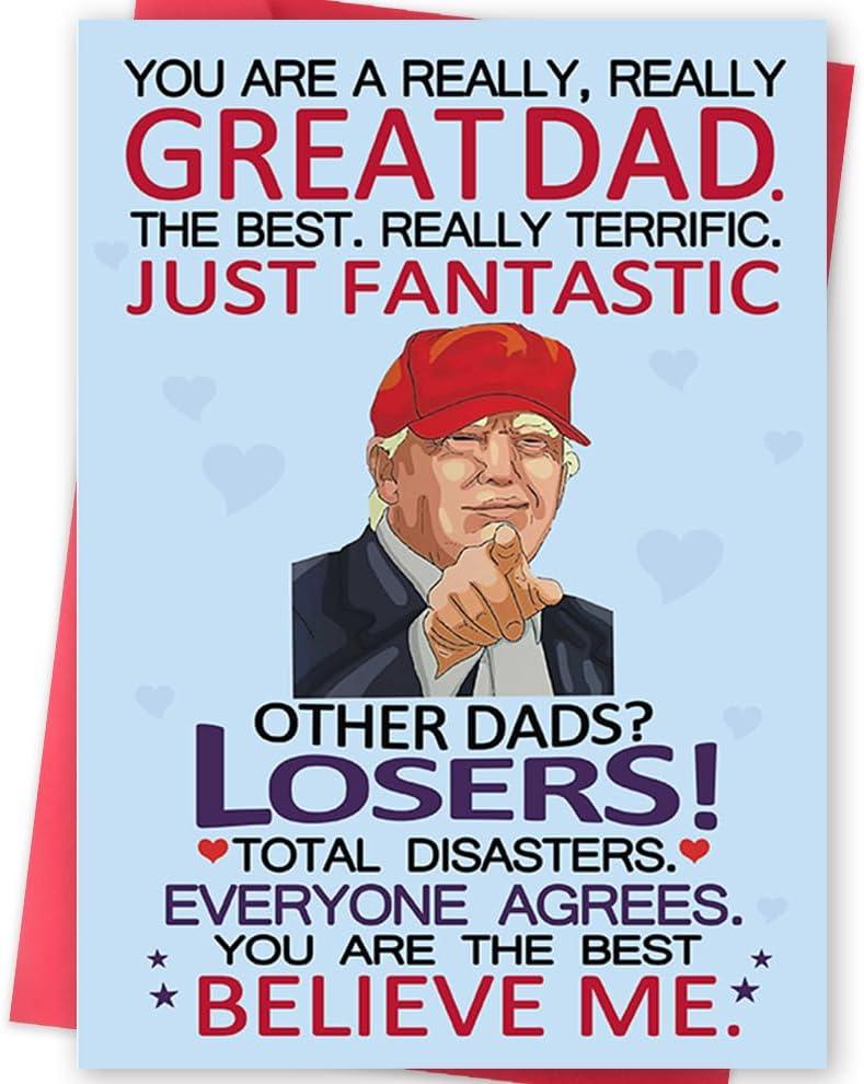 3 x Funny Fathers Day Card for Dad, Fathers Day Gift for Men, Adult Humor Novelty Greeting Card for Father, Bold Great Dad Appreciation Card