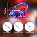 Buffalo Football Neon Signs Led Sign for Wall Decor Rugby Team Light Up Sign Suitable for Man Cave Office Bar Pub Wall Art Gifts for Teen Boys
