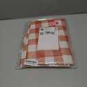 misaya Round Waterproof Vinyl Table Cloth, Buffalo Flannel Backed Tablecloth, Wipeable Plastic Table Cover for Dinner, Kitchen, Picnic, (60", Rust and White)